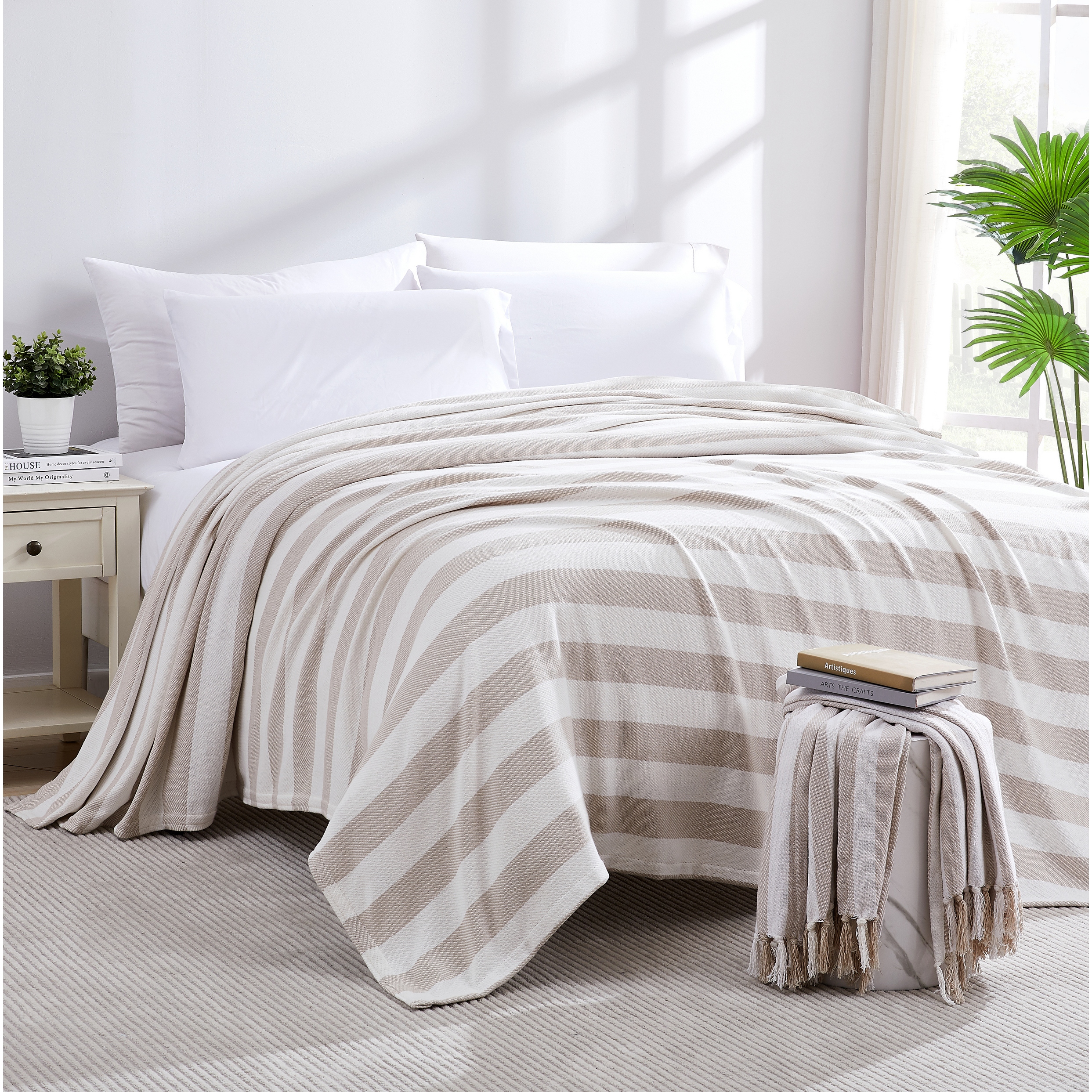 Striped 2025 bed blanket
